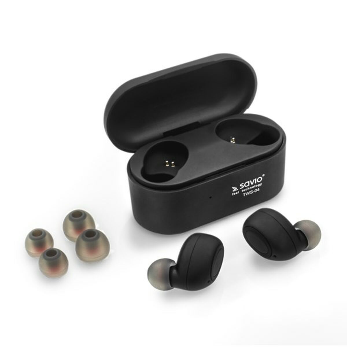 In-ear Bluetooth Headphones Savio TWS-04 Black Graphite - CA International   #