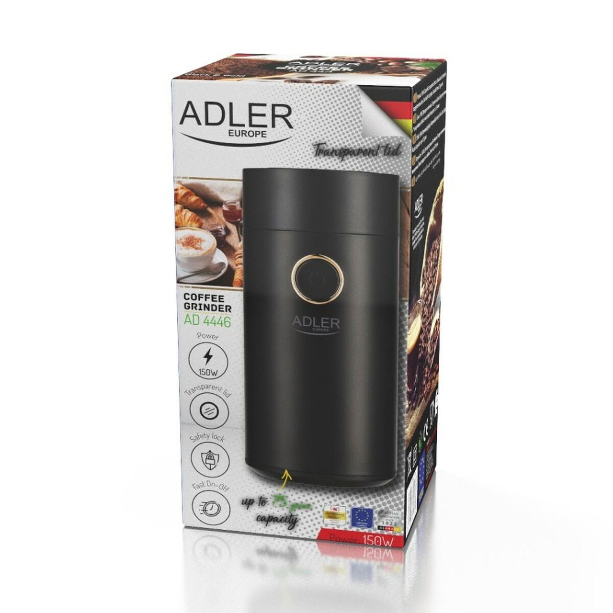 Electric Grinder Adler AD 4446bg 150 W Black - CA International   #