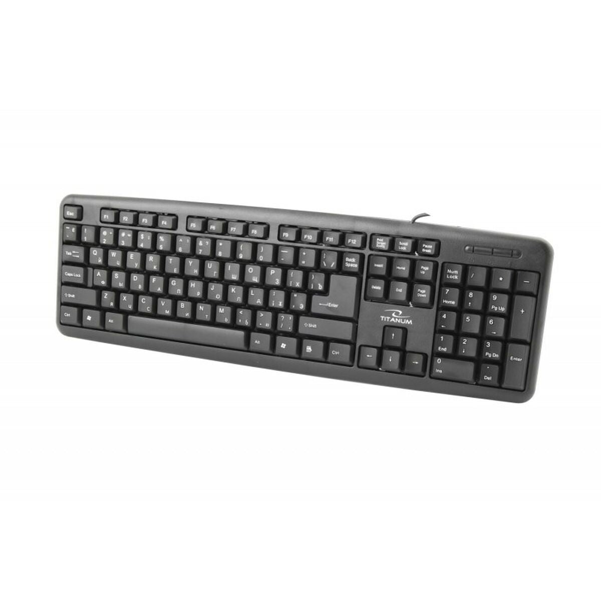 Tastatur Titanum TKR101 Schwarz Schwarzweiß Englisch Russisch QWERTY - CA International  