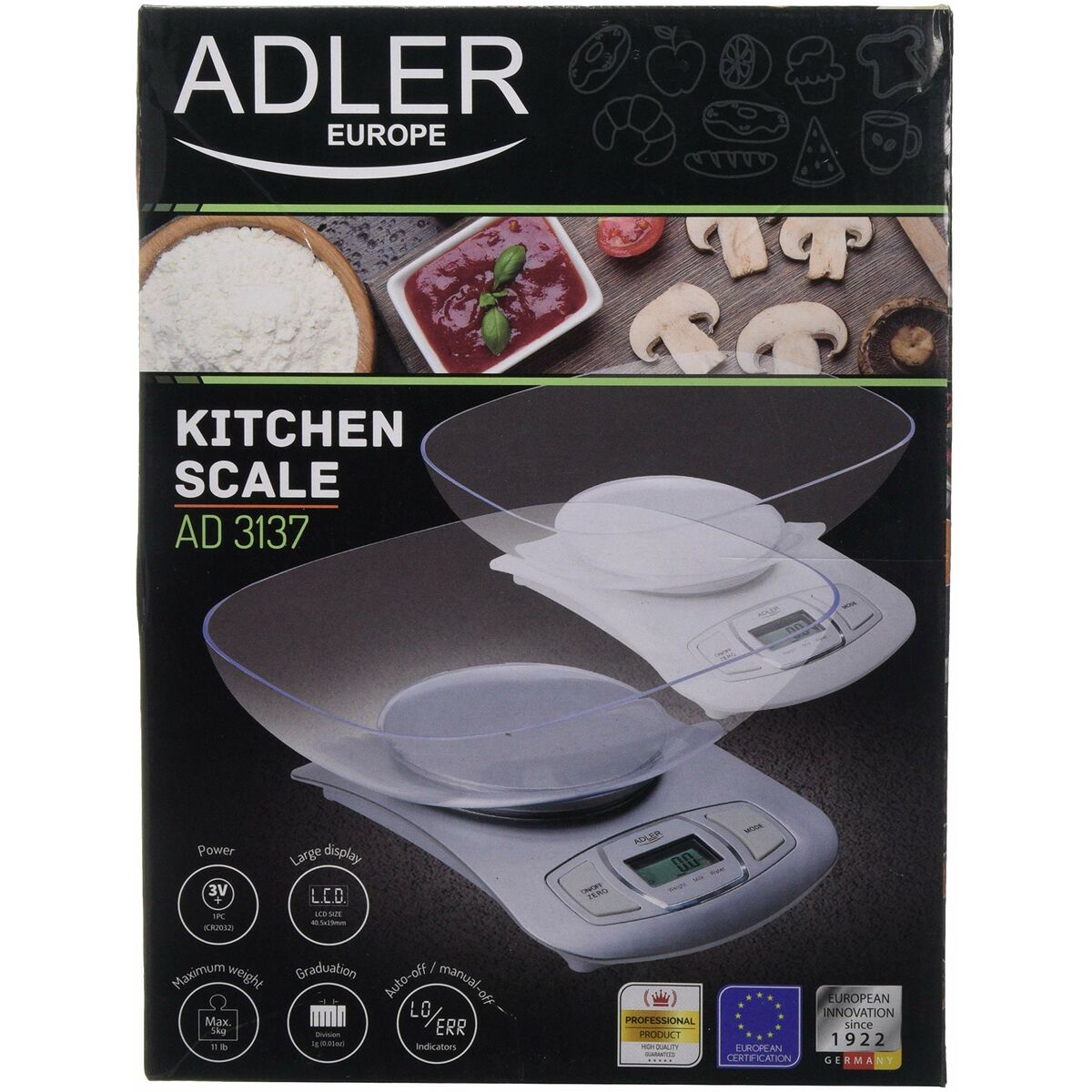 kitchen scale Adler AD 3137 Silver 5 kg-CA International