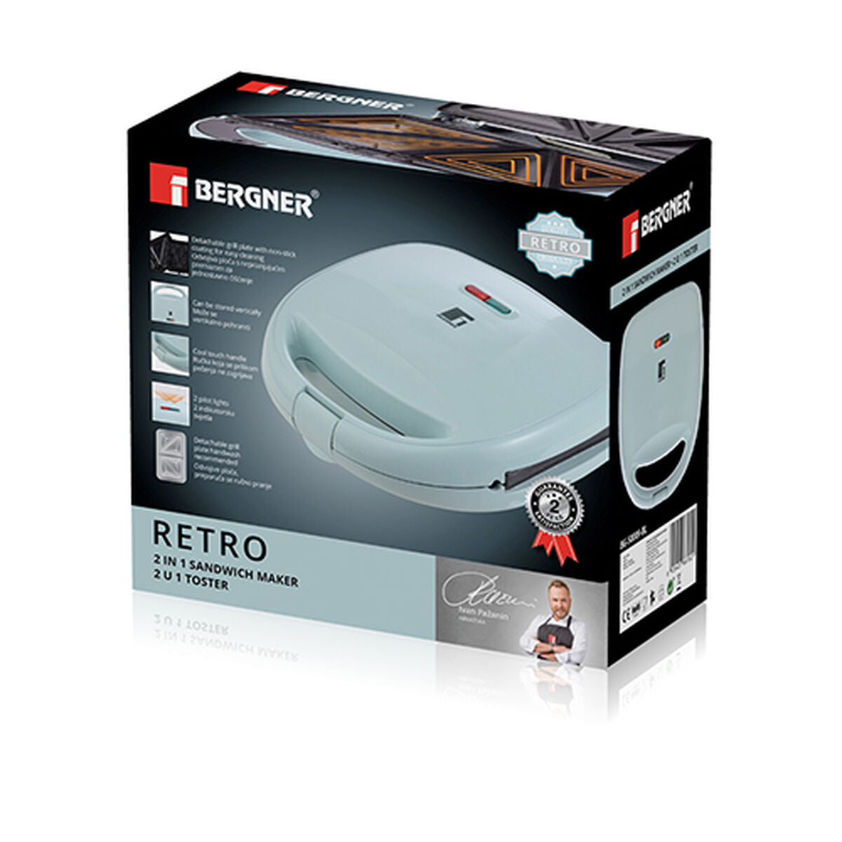 Sandwich Maker Bergner Blue 800 W - CA International   #