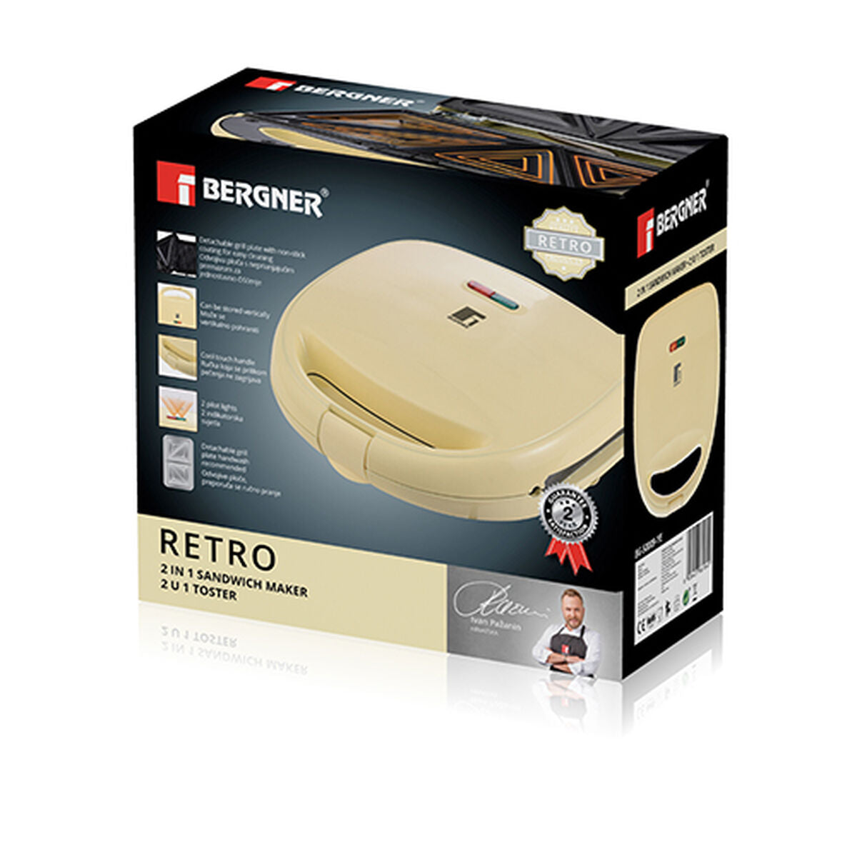 Sandwich Maker Bergner Yellow 800 W - CA International   #