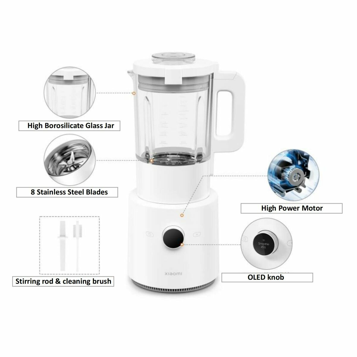 Cup Blender Xiaomi BHR5960EU 1000 W White 1,6 L - CA International   #