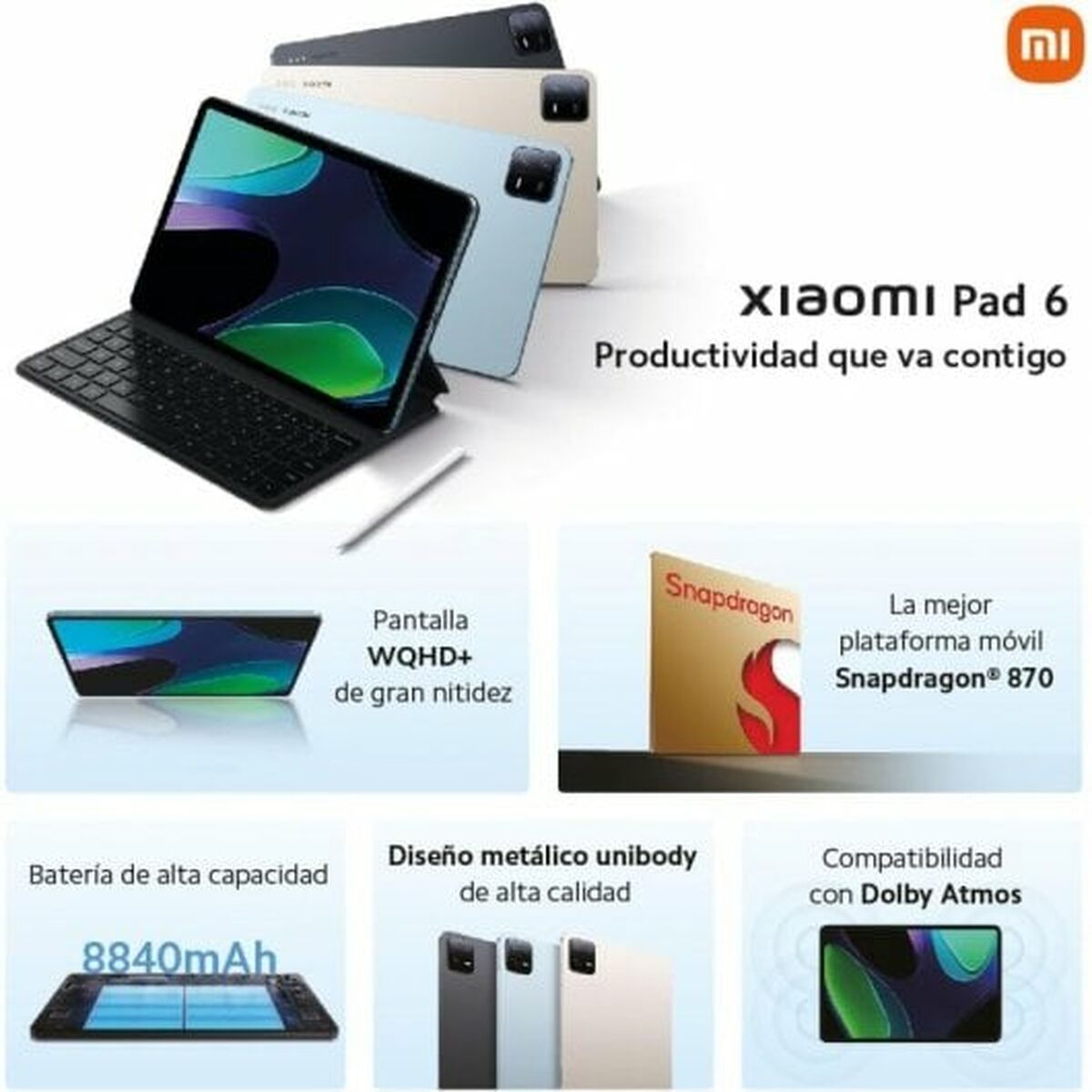 Tablet Xiaomi Xiaomi Pad 6 11" 6 GB RAM 128 GB Grey - CA International   #