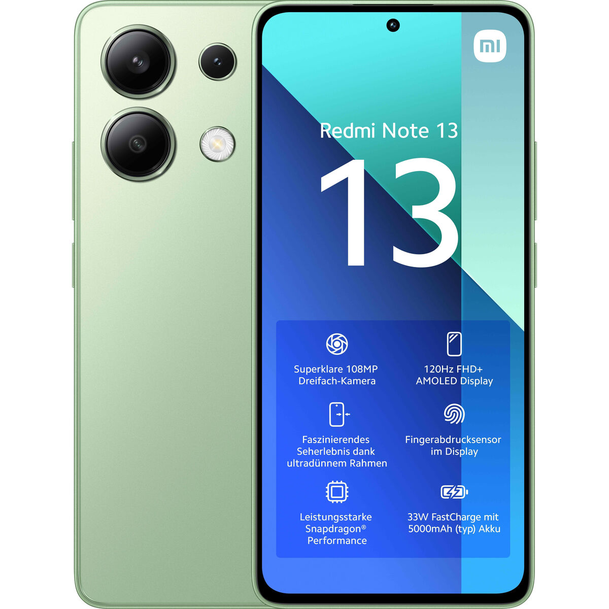 Smartphone Xiaomi REDMI NOTE 13 6,67" Snapdragon 685 6 GB RAM 128 GB Green Mint mint green - CA International  