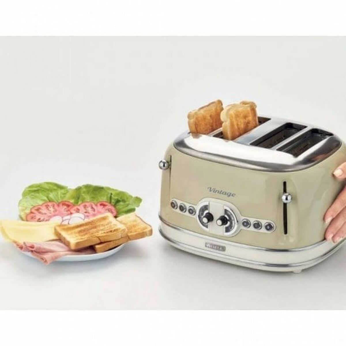 Toaster Ariete 156/03 1600 W Beige 4 pieces Vintage - CA International