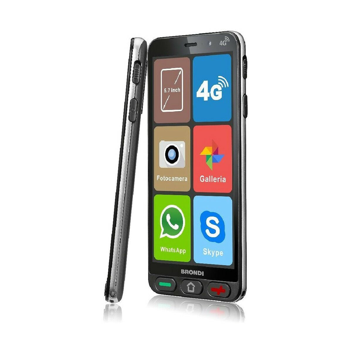 Smartphone Brondi AMICO S Schwarz 1 GB RAM 8 GB RAM Quad Core 5,7" 8 GB - CA International 