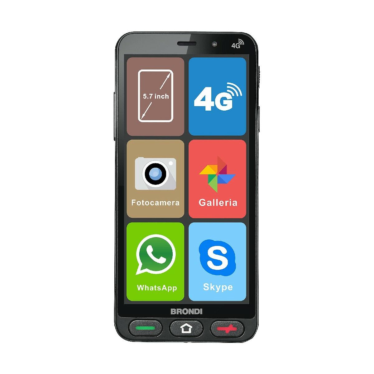 Smartphone Brondi AMICO S Schwarz 1 GB RAM 8 GB RAM Quad Core 5,7" 8 GB - CA International 