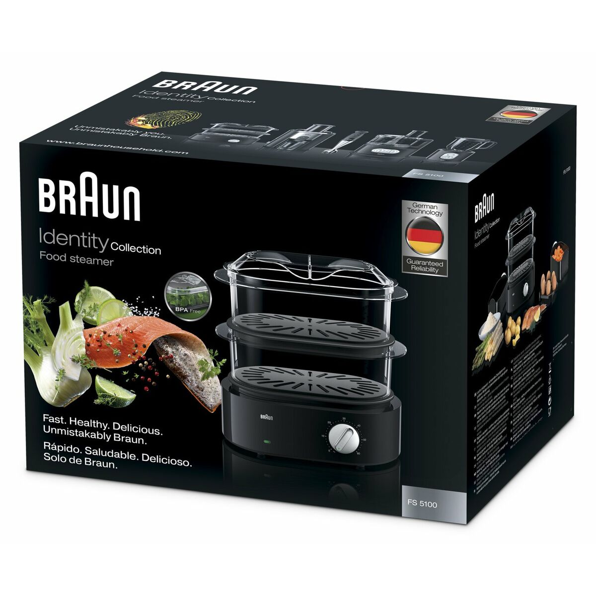 Food Steamer Braun FS 5100 Black 850 W 850 W - CA International   #