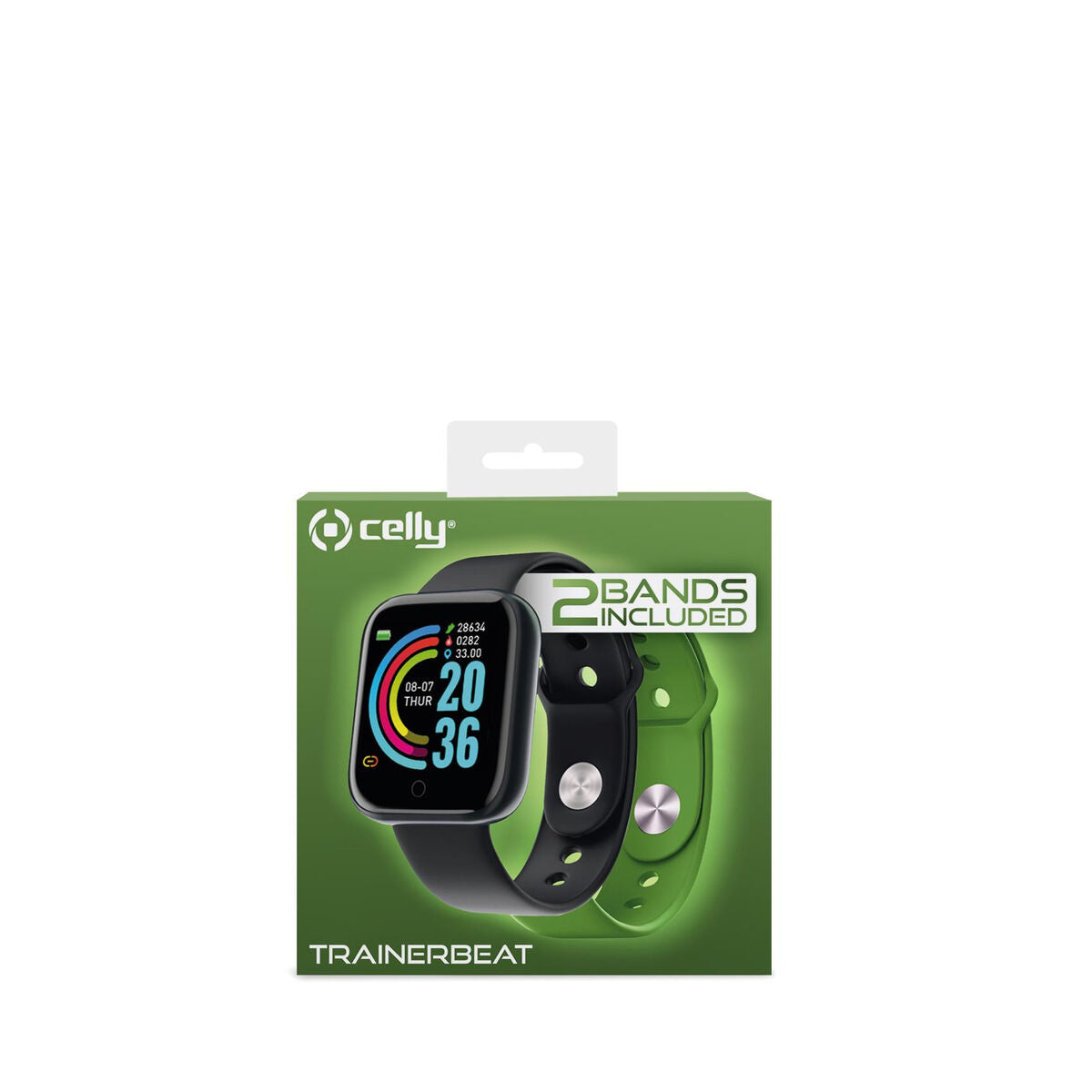 Smartwatch Celly TRAINERBEATGN Black Green - CA International   #