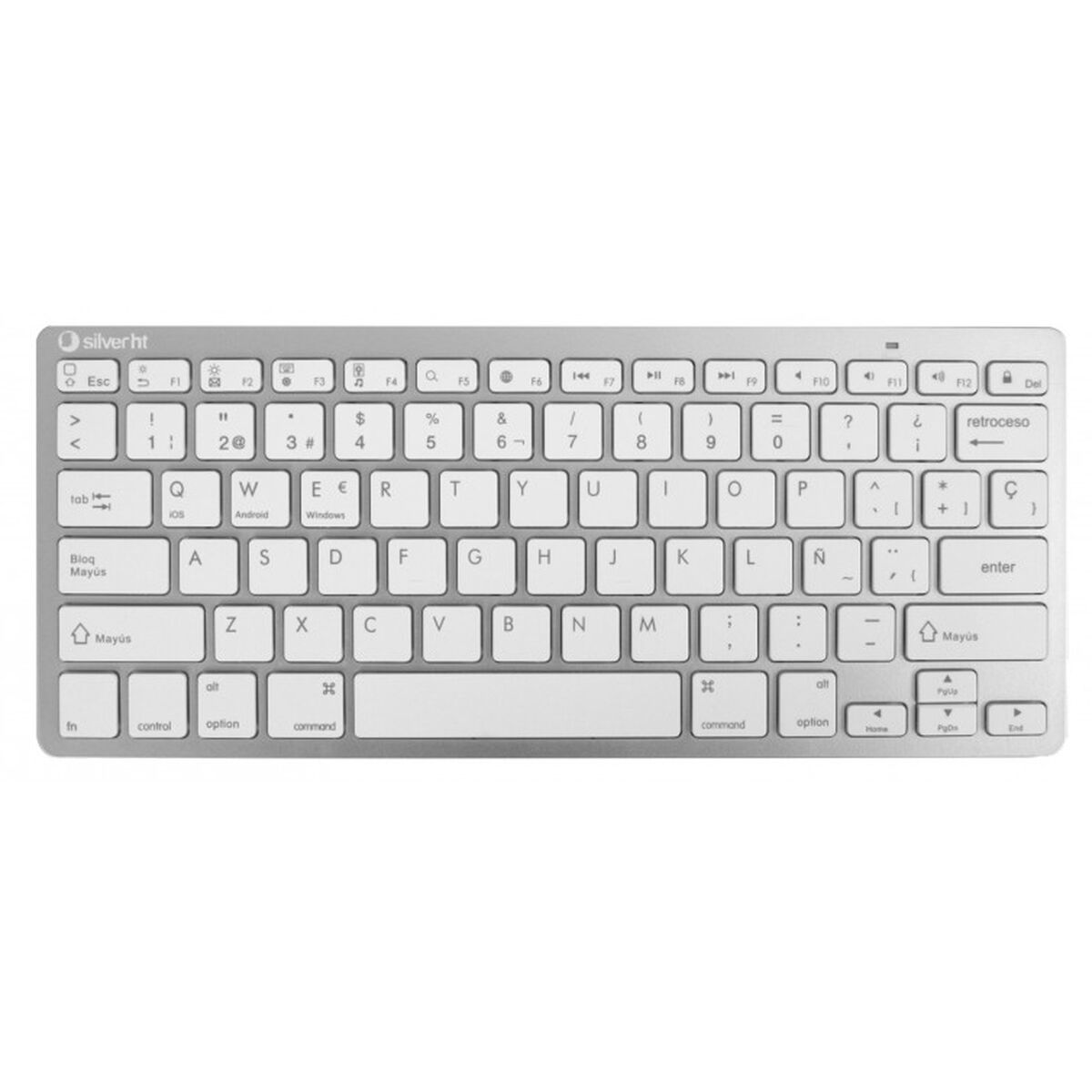 Tastatur Silver HT Teclado Inalámbrico Colors Edition - Blanco Qwerty Spanisch Silberfarben - CA International 
