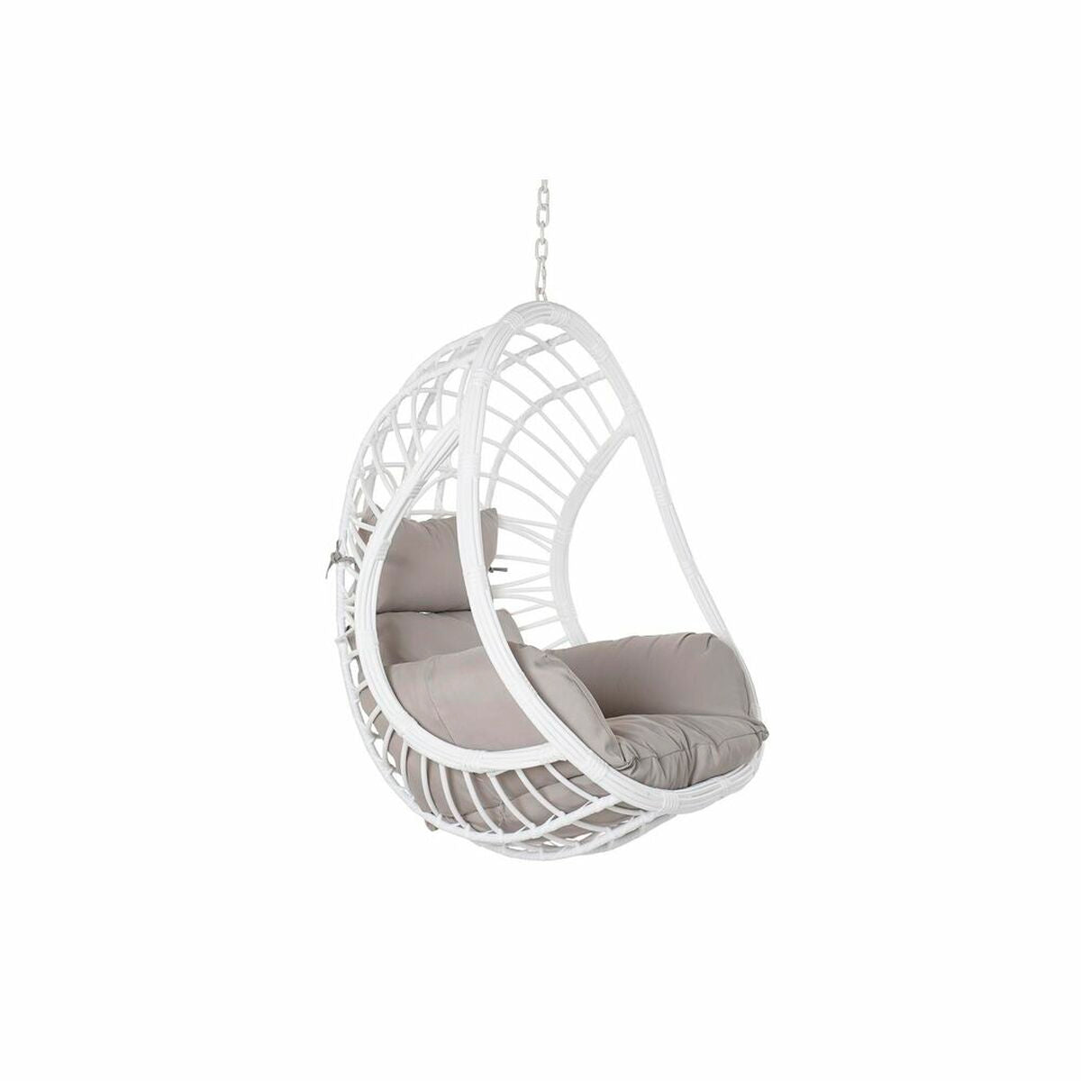 Hanging garden armchair DKD Home Decor 90 x 70 x 110 cm Grey Metal synthetic rattan White