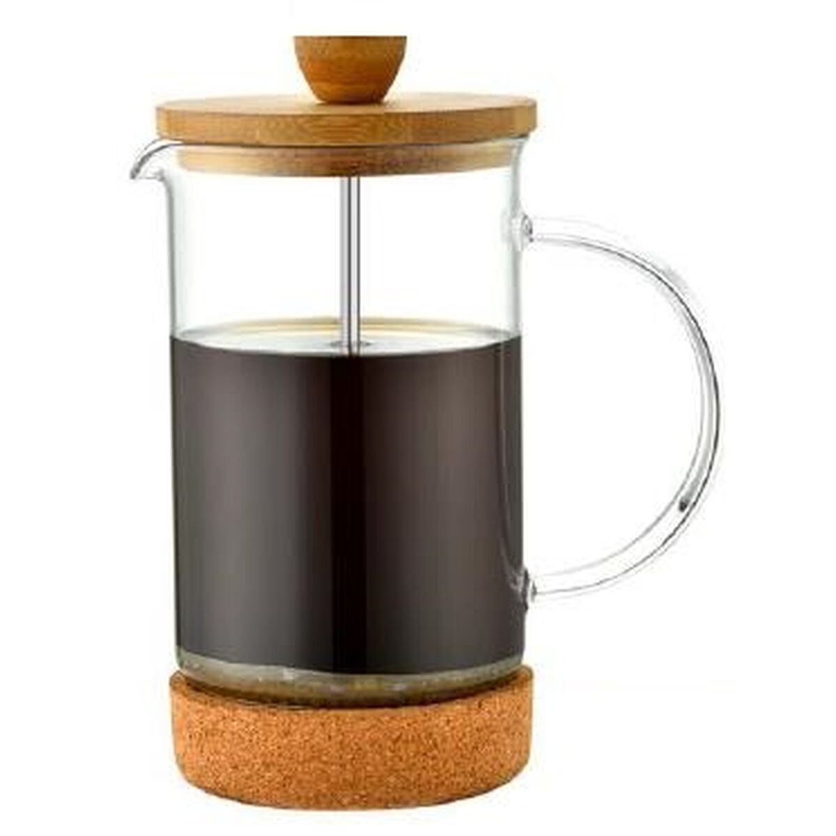Kolben-Kaffeemaschine DKD Home Decor Durchsichtig natürlich Bambus Borosilikatglas 350 ml 16 x 9 x 18,5 cm - CA International 