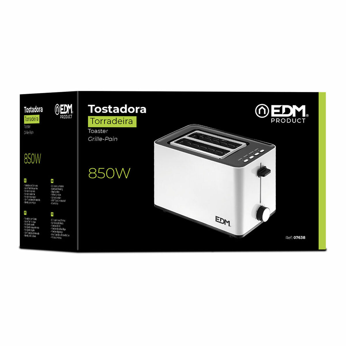 Toaster EDM White Design 850 W-CA International