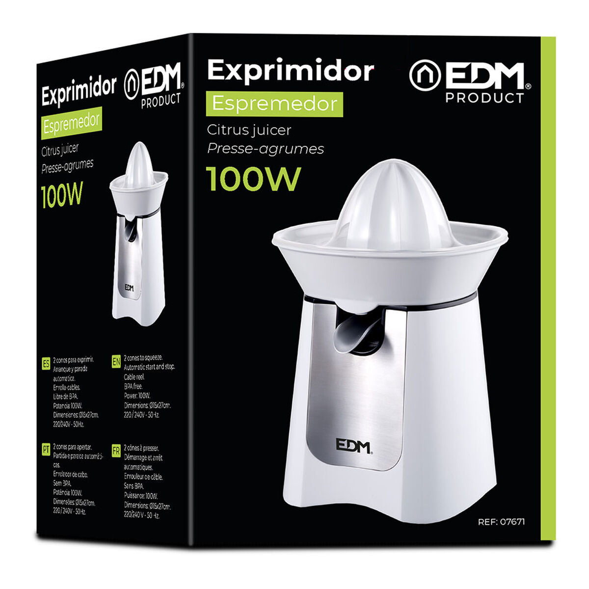 Electric Juicer EDM White 100W polypropylene - CA International   #