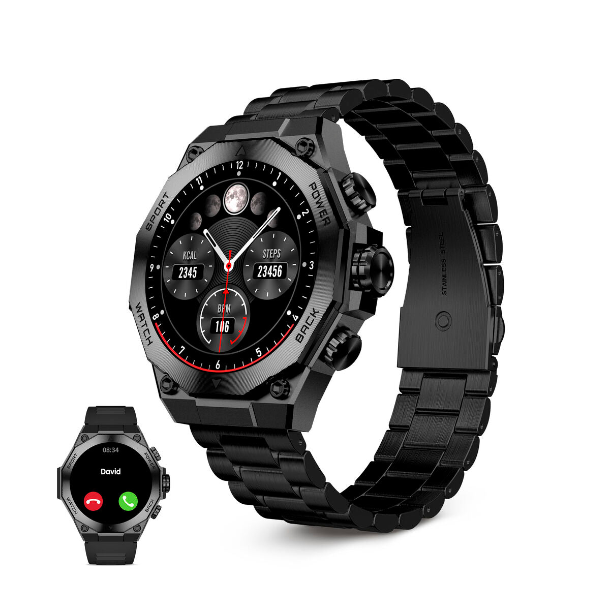 Smartwatch KSIX Titanium Schwarz - CA International  