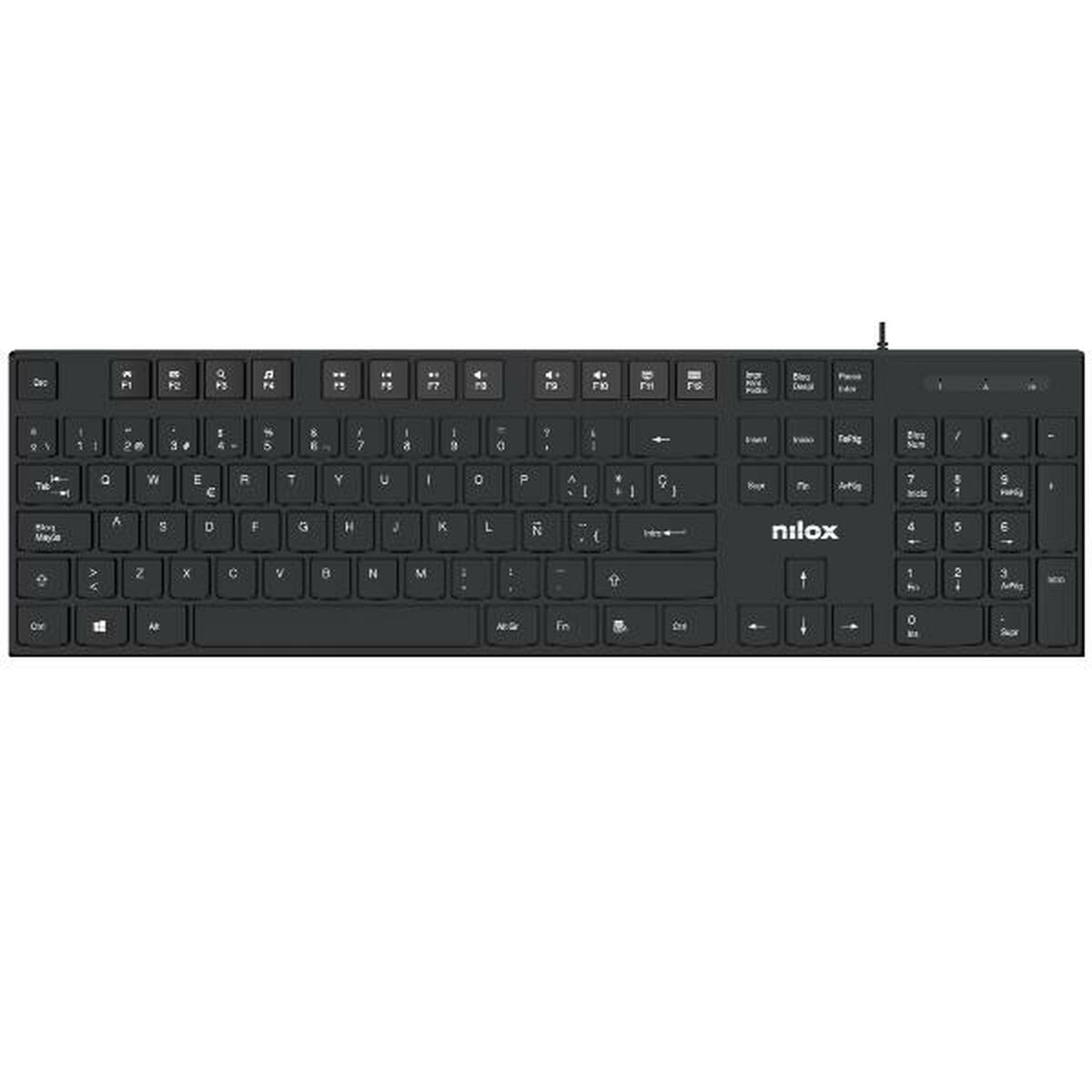 Tastatur Nilox NXKBE000012 Schwarz Qwerty Spanisch - CA International  