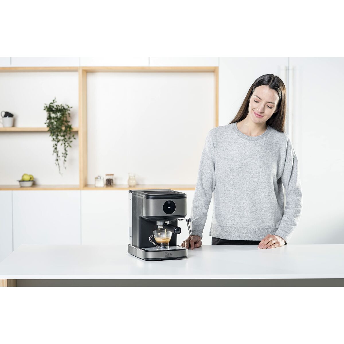 Superautomatische Kaffeemaschine Black & Decker BXCO850E Schwarz Silberfarben 850 W 20 bar 1,2 L 2 Kopper - CA International 