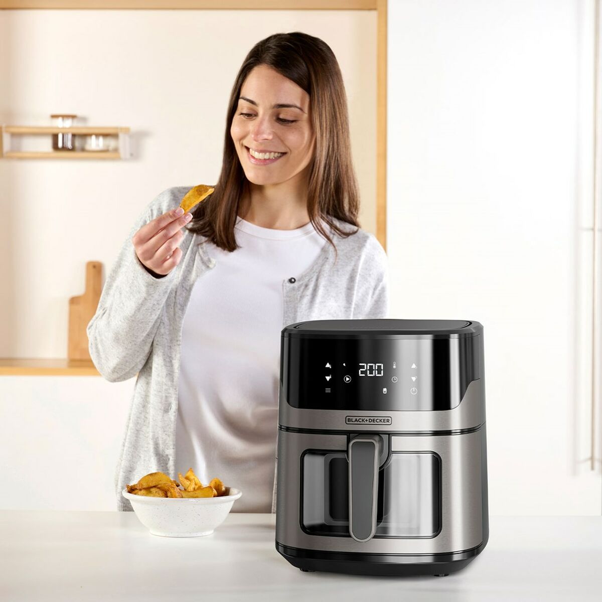 Air Fryer Black & Decker BXAF6500E Black Silver 1600 W 6,5 L-CA International