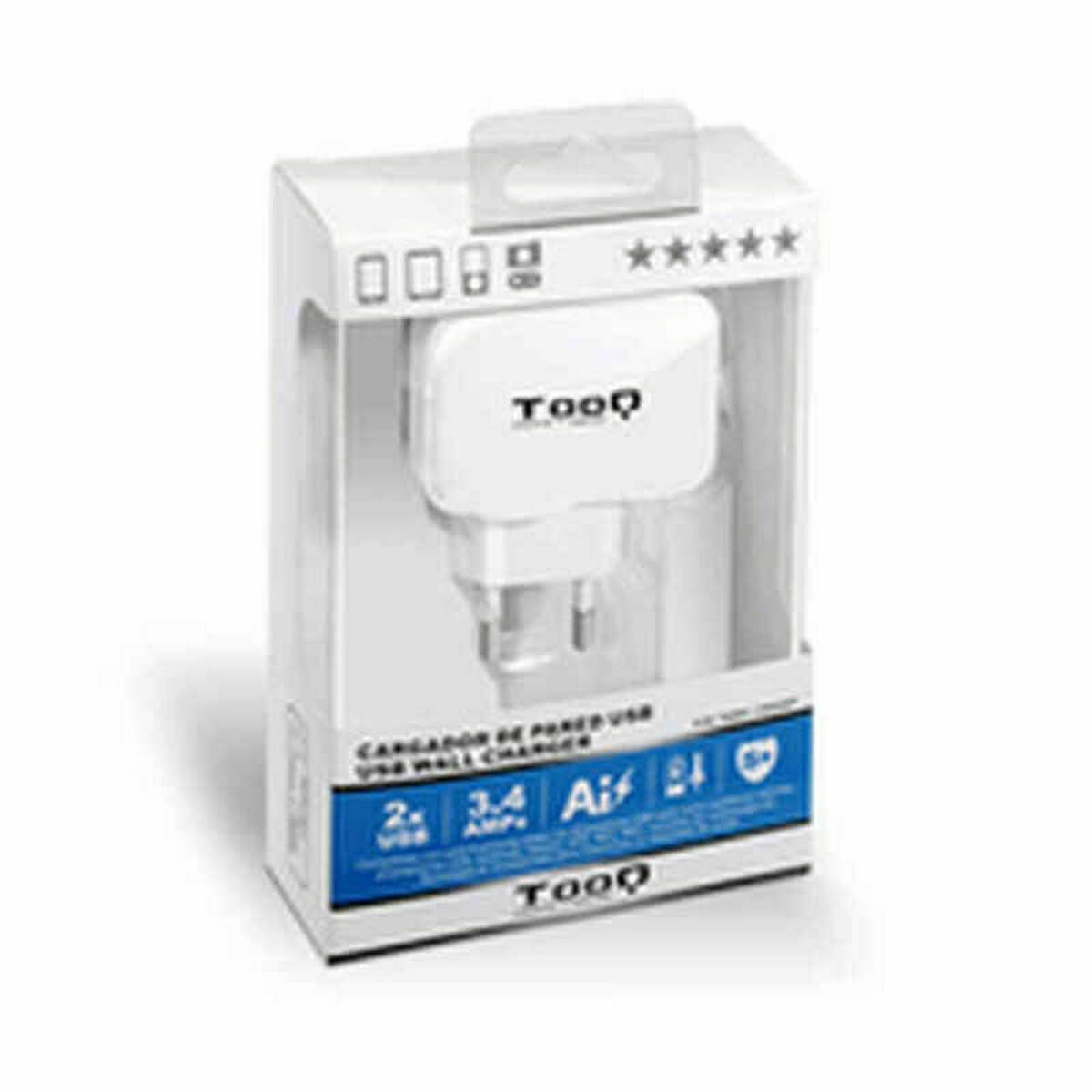 Wall Charger TooQ TQWC-1S02WT USB x 2 17W White 17 W - CA International