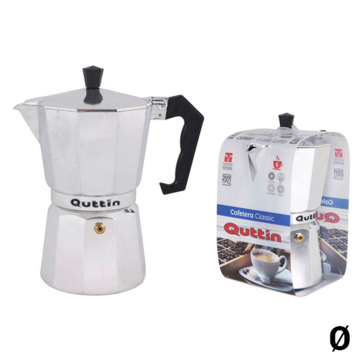 Italian Coffee Pot Quttin Aluminium Stainless steel - CA International   #