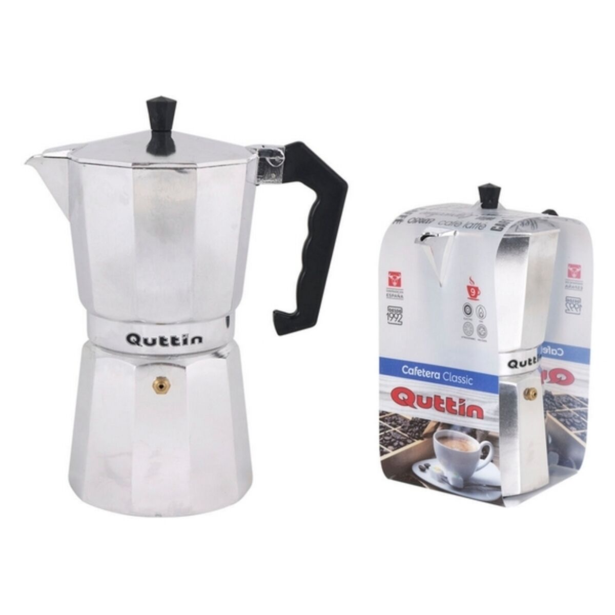 Italian Coffee Pot Quttin Aluminium Stainless steel - CA International   #