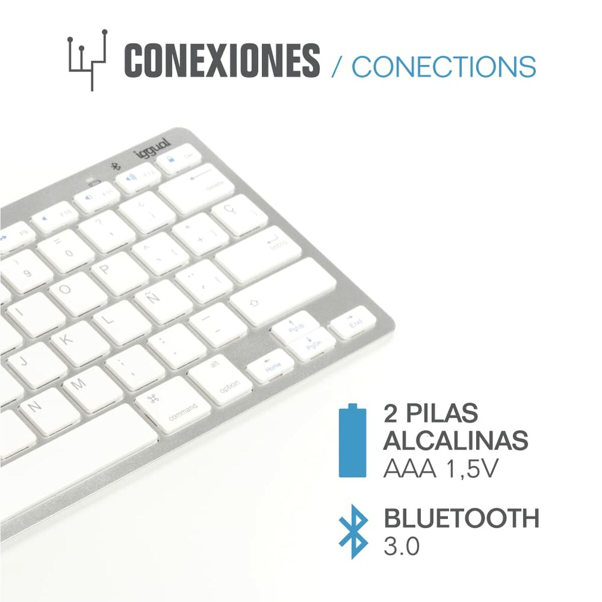 Bluetooth-Tastatur iggual IGG316788 Spanisch Affe (1 Stücke) - CA International  