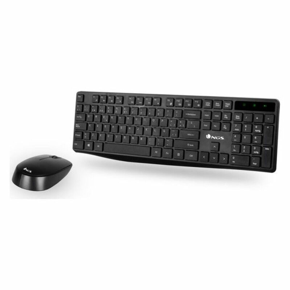 Tastatur mit Drahtloser Maus NGS NGSWIRELESSSETALLUREKIT 1200 dpi 2.4 GHz Schwarz - CA International 