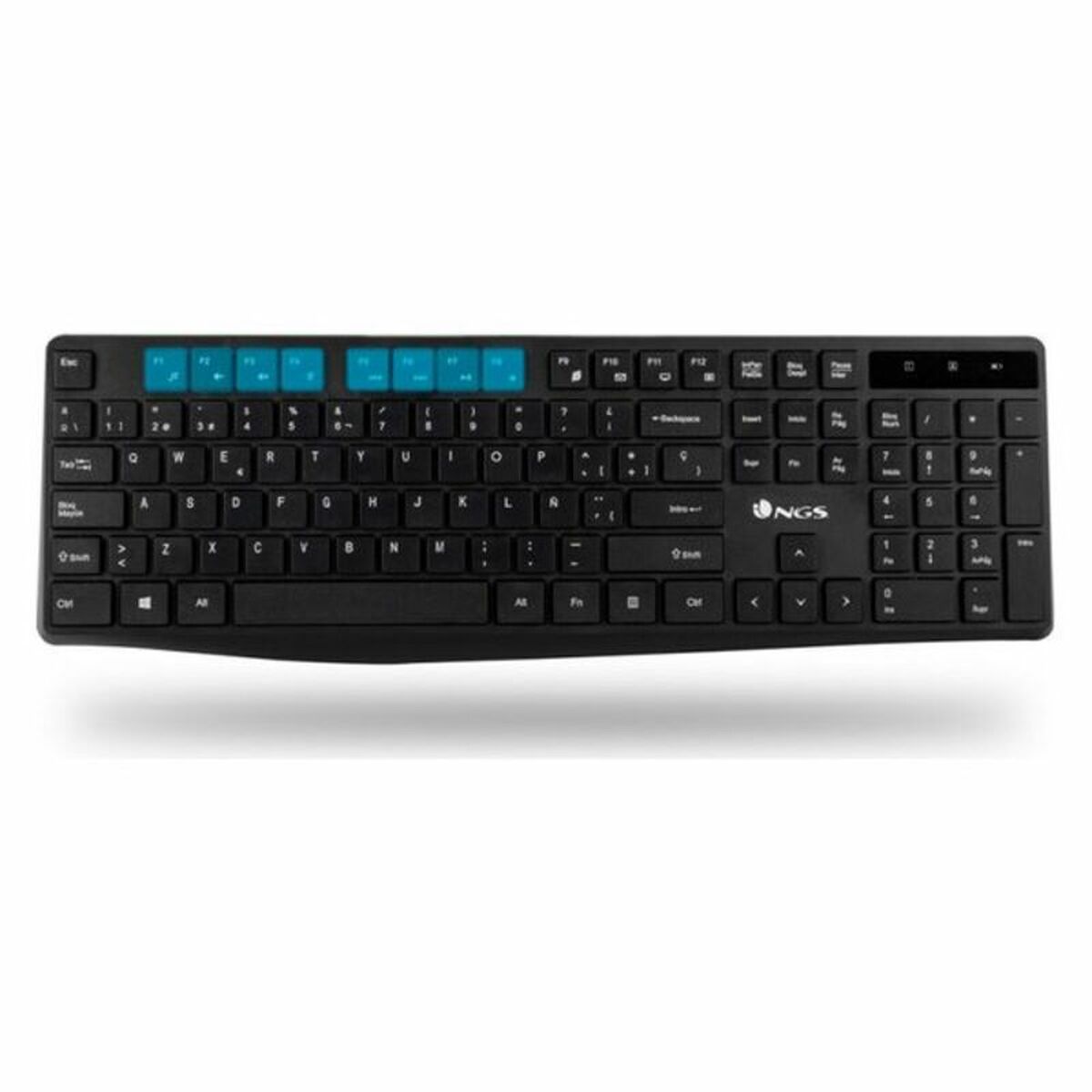 Tastatur mit Drahtloser Maus NGS NGSWIRELESSSETALLUREKIT 1200 dpi 2.4 GHz Schwarz - CA International  