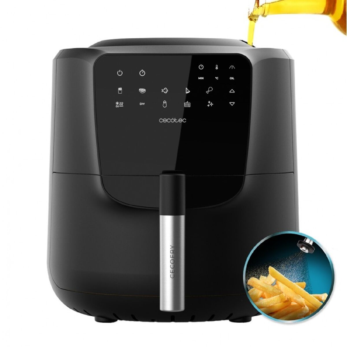 Air Fryer Cecotec Cecofry Rain 1500 W 1550 W 5,5 L Black - CA International   #