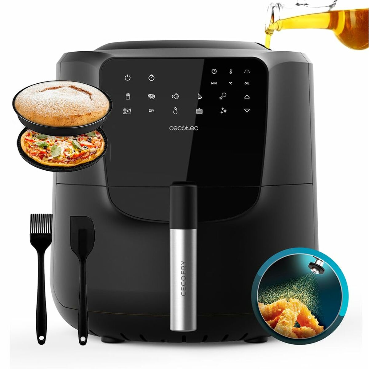 Air Fryer Cecotec Cecofry Rain Pack 1550 W 5,5 L Black-CA International