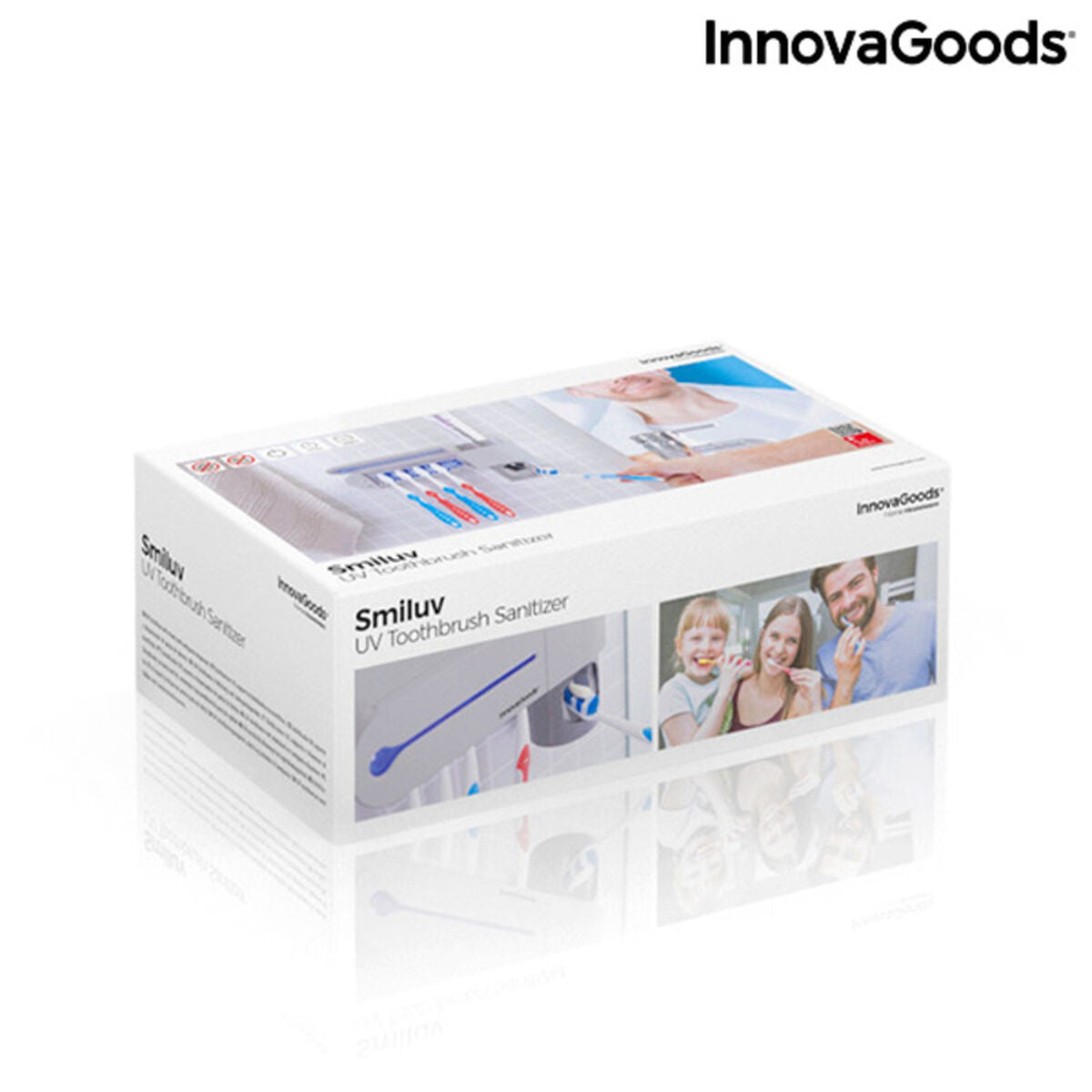 UV-Zahnbürsten-Sterilisator mit Zahnpastahalter und -spender Smiluv InnovaGoods Weiß (Restauriert B) - CA International 