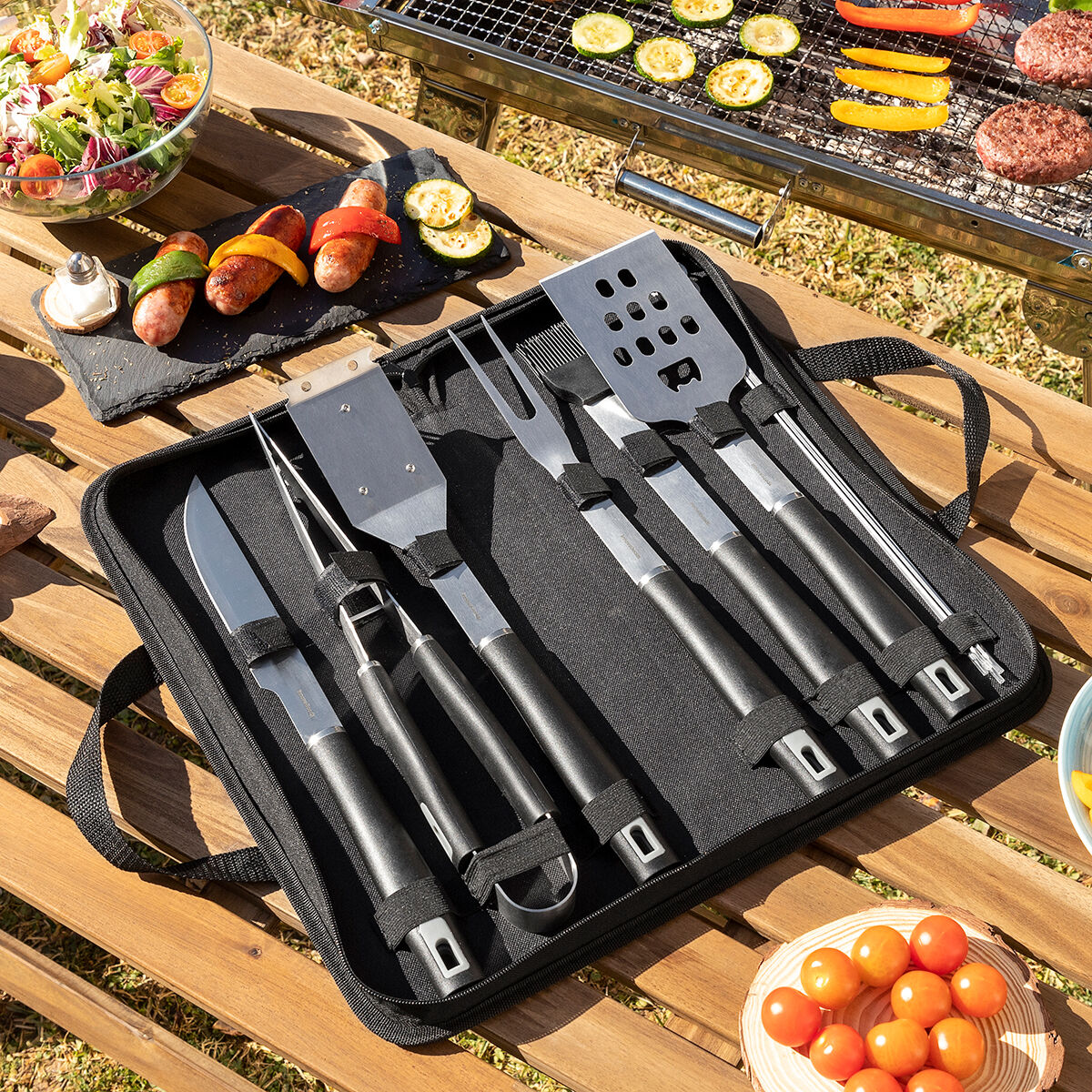 BBQ Utensils Kit with Case BBSet InnovaGoods 12 Pieces - CA International   #