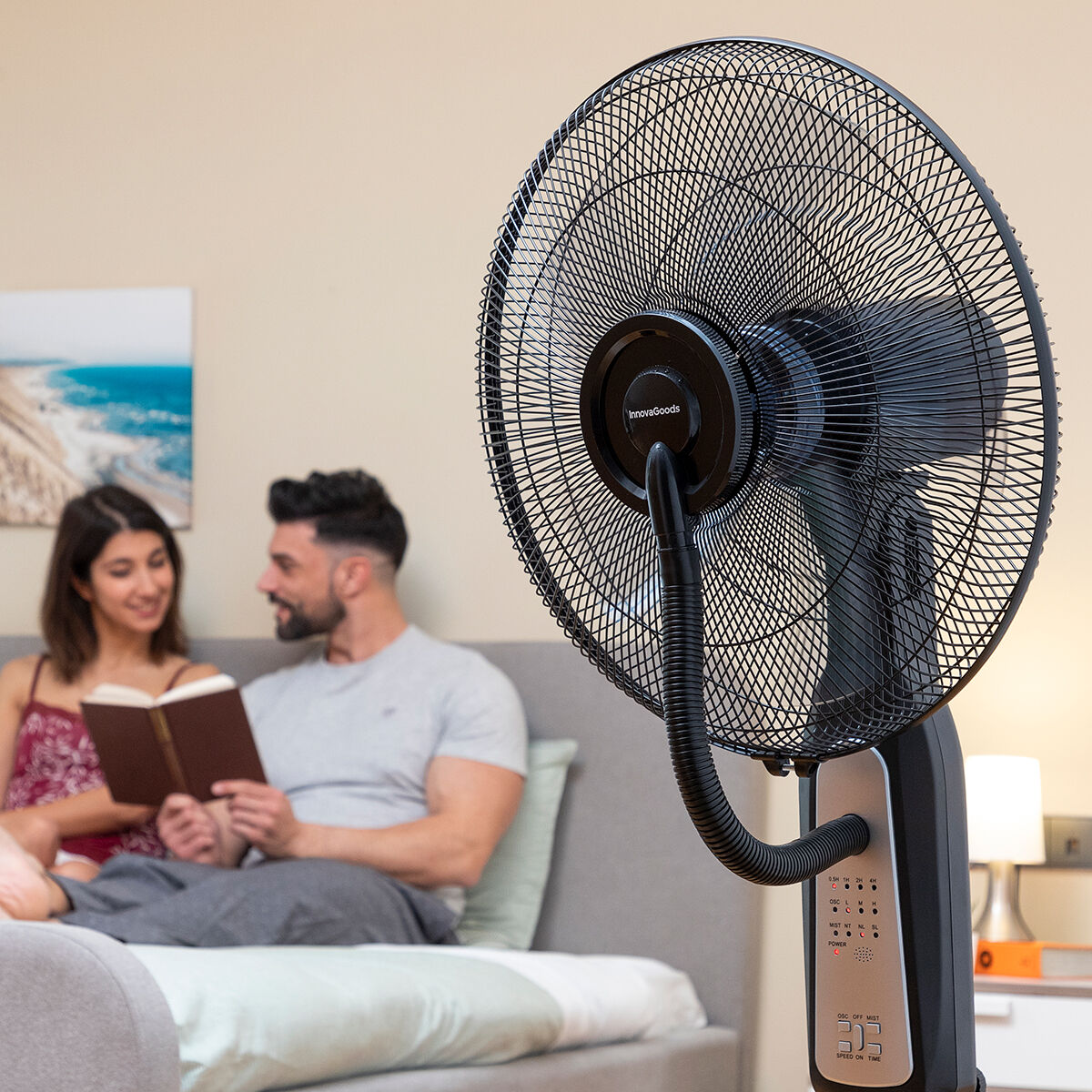 Nebuliser Pedestal Fan with Remote Control InnovaGoods Black 2,8 L 90 W (Refurbished B) - CA International   #