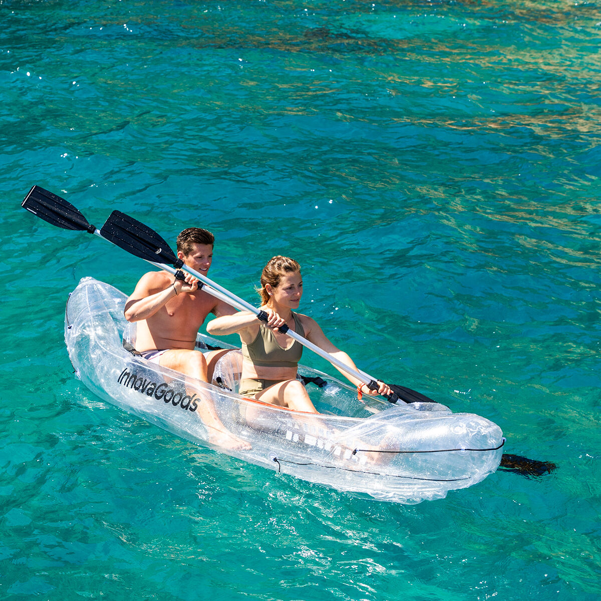 Inflatable Transparent Kayak with Accessories Paros InnovaGoods 312 cm 2 places - CA International   #