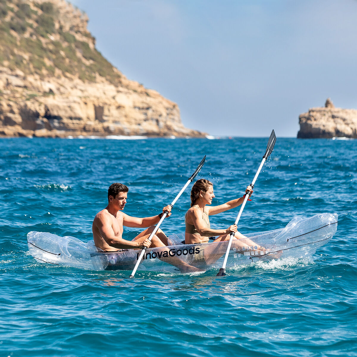 Inflatable Transparent Kayak with Accessories Paros InnovaGoods 312 cm 2 places-CA International