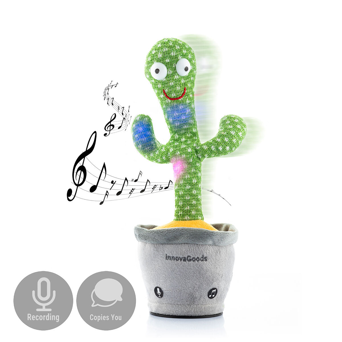 Tanzender Kaktus mit Musik und Mehrfarben-LEDs Pinxi InnovaGoods - CA International  