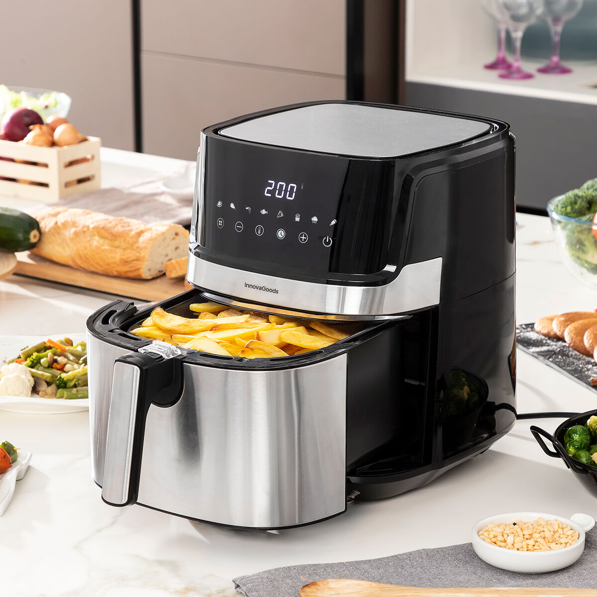 Air Fryer InnovaGoods Fryinn Pro 5500 Black 1700 W 5,5 L Stainless steel - CA International   #