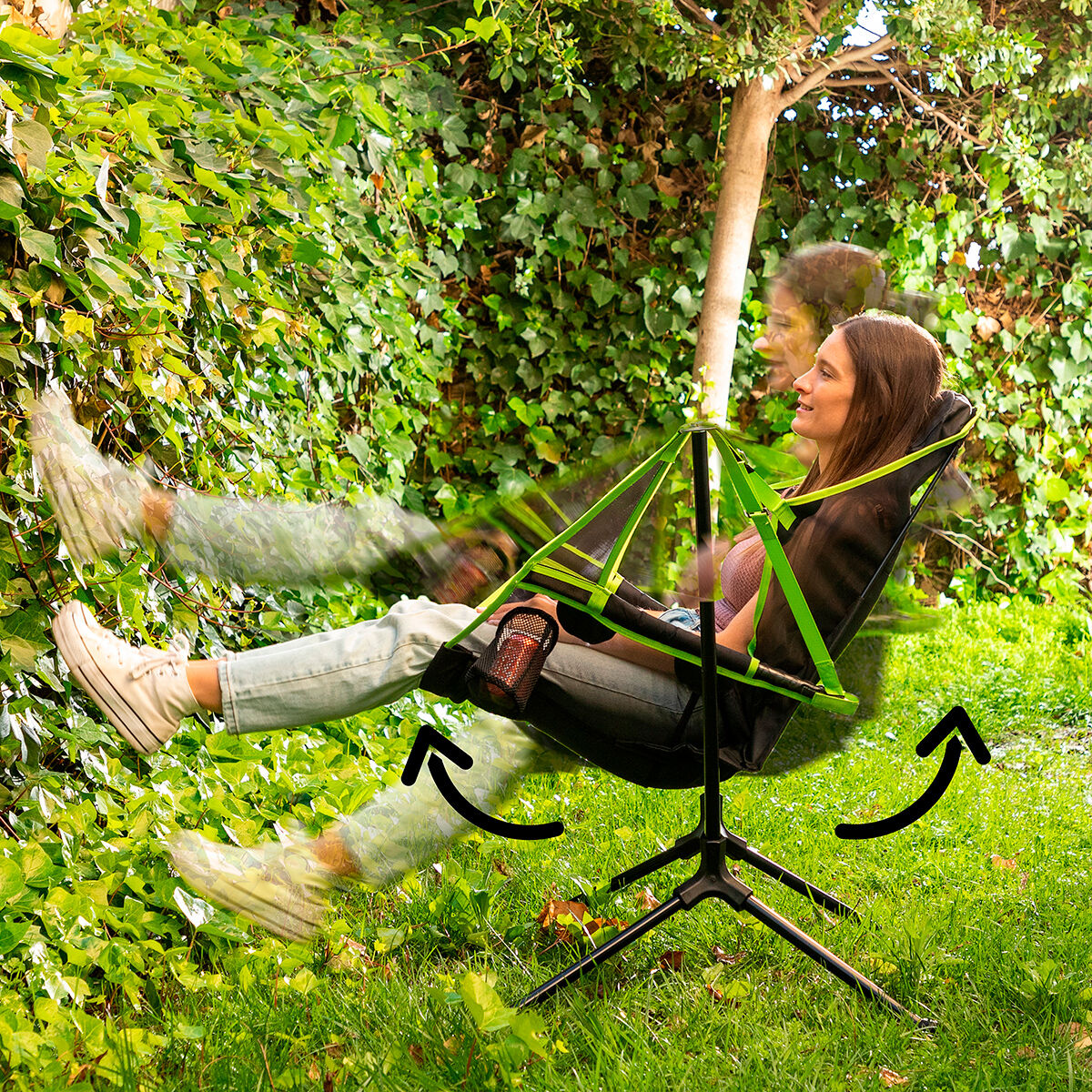 Folding Camping Chair with Swing Kamprock InnovaGoods - CA International   #