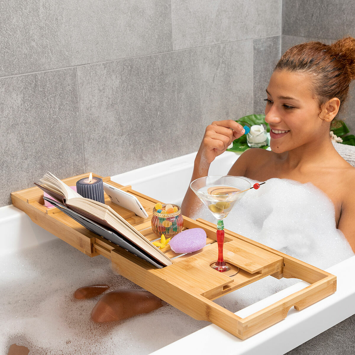 Extendable Bamboo Bath Tray Trayth InnovaGoods - CA International   #