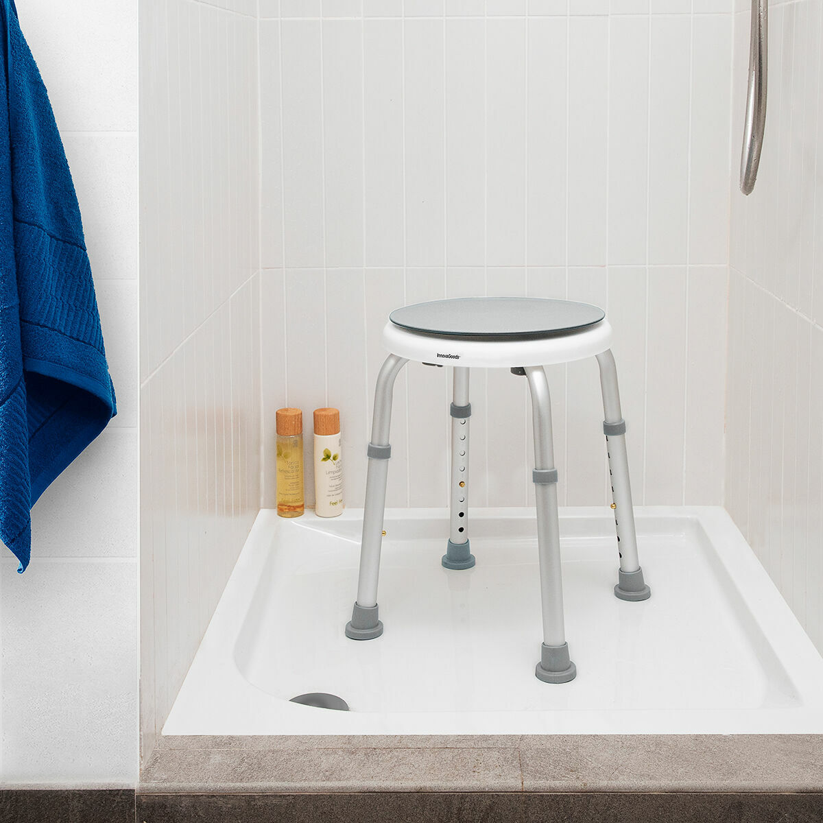 Drehbarer und verstellbarer Badezimmerhocker Roshawer InnovaGoods - CA International 