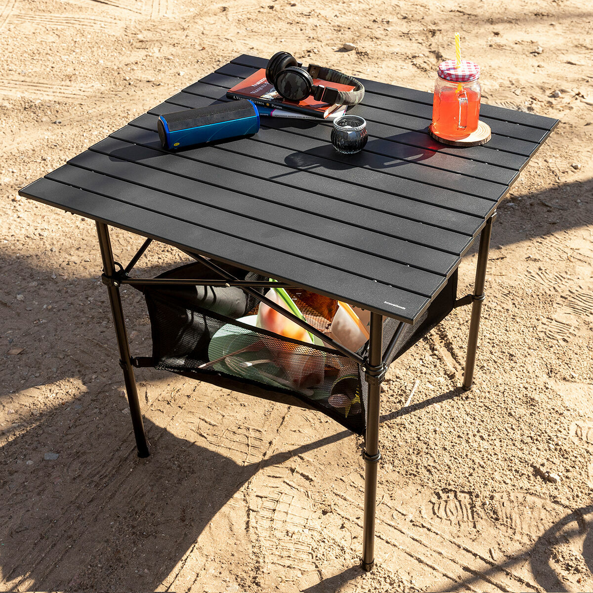 Folding Camping Table with Basket and Cover Folble InnovaGoods - CA International   #