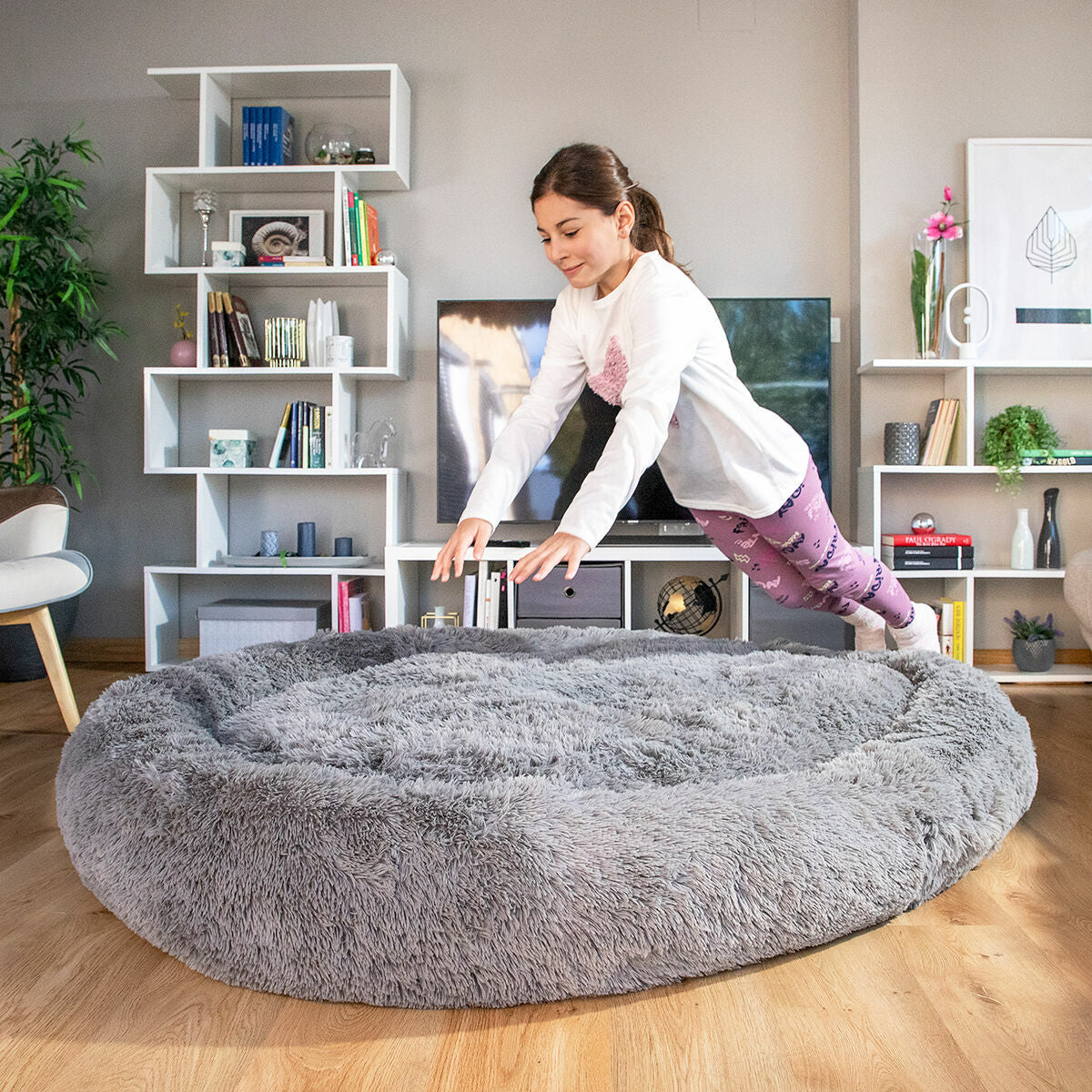 Human Dog Bed XXL InnovaGoods Grey-CA International