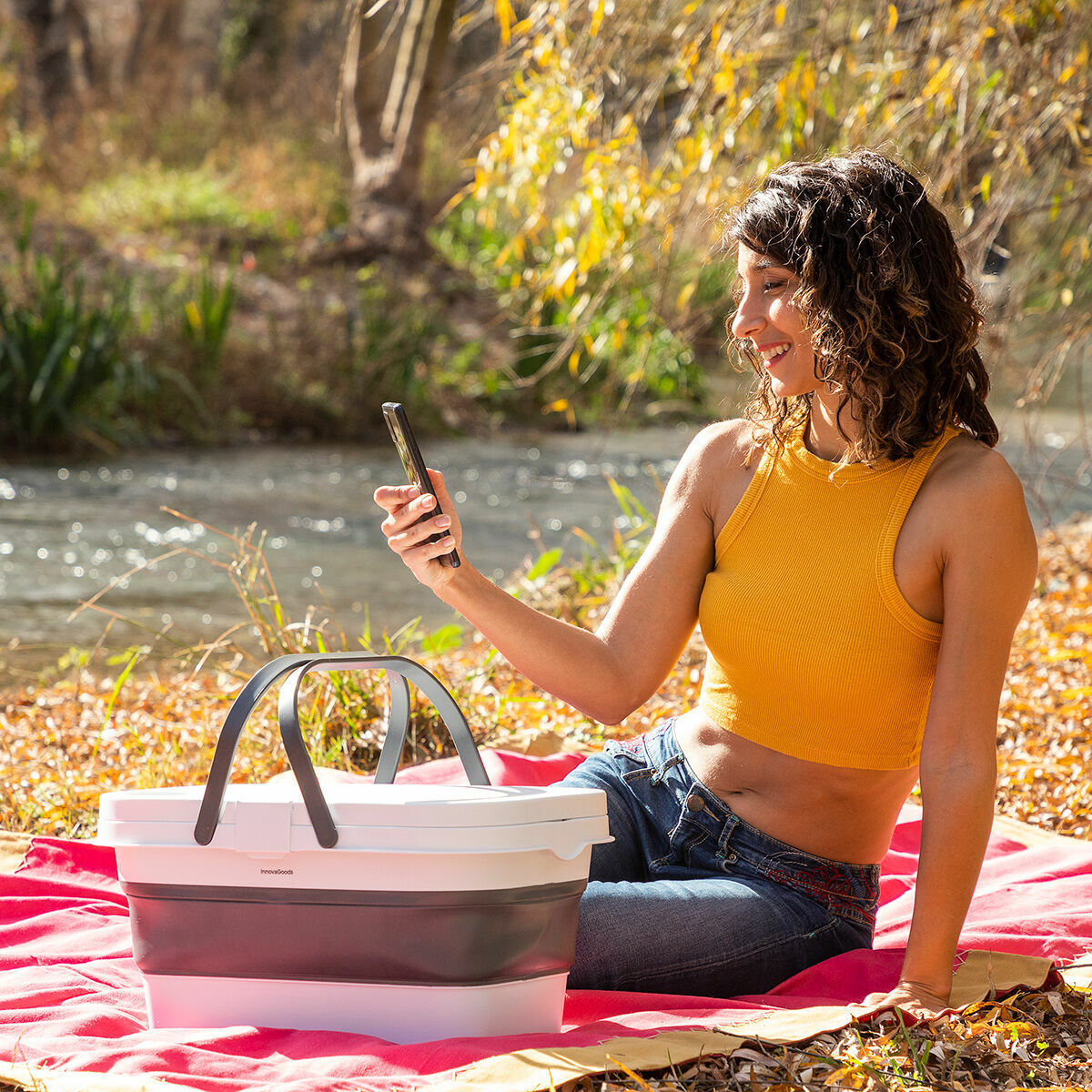 Folding Picnic Basket with Lid-Table Pickning InnovaGoods - CA International   #