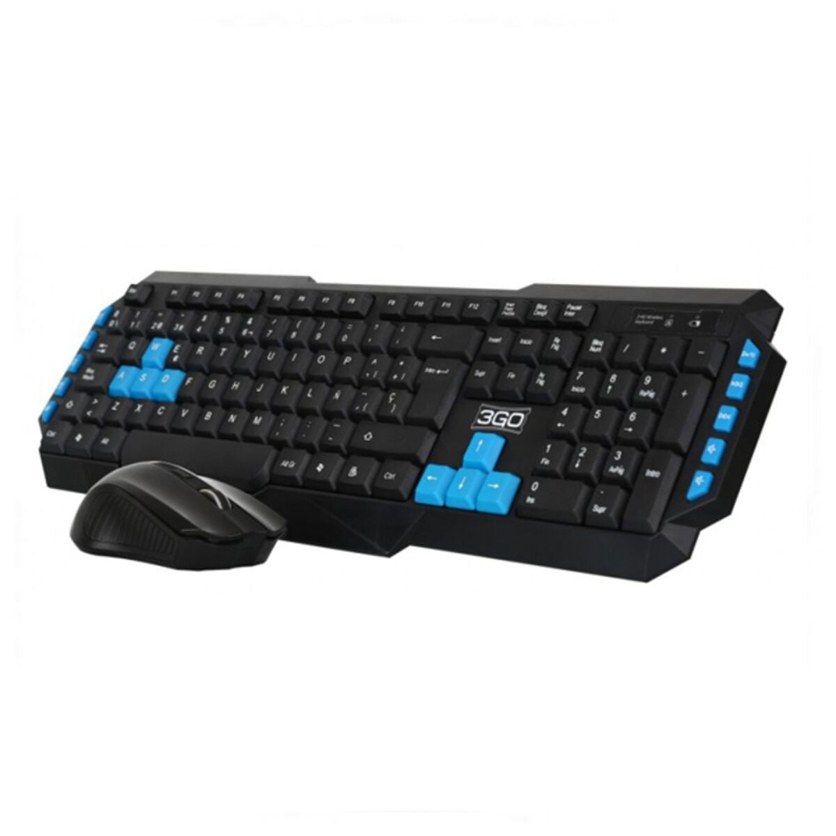 Keyboard with Gaming Mouse 3GO COMBODRILEW2 USB Spanish Qwerty Black/Blue - CA International   #