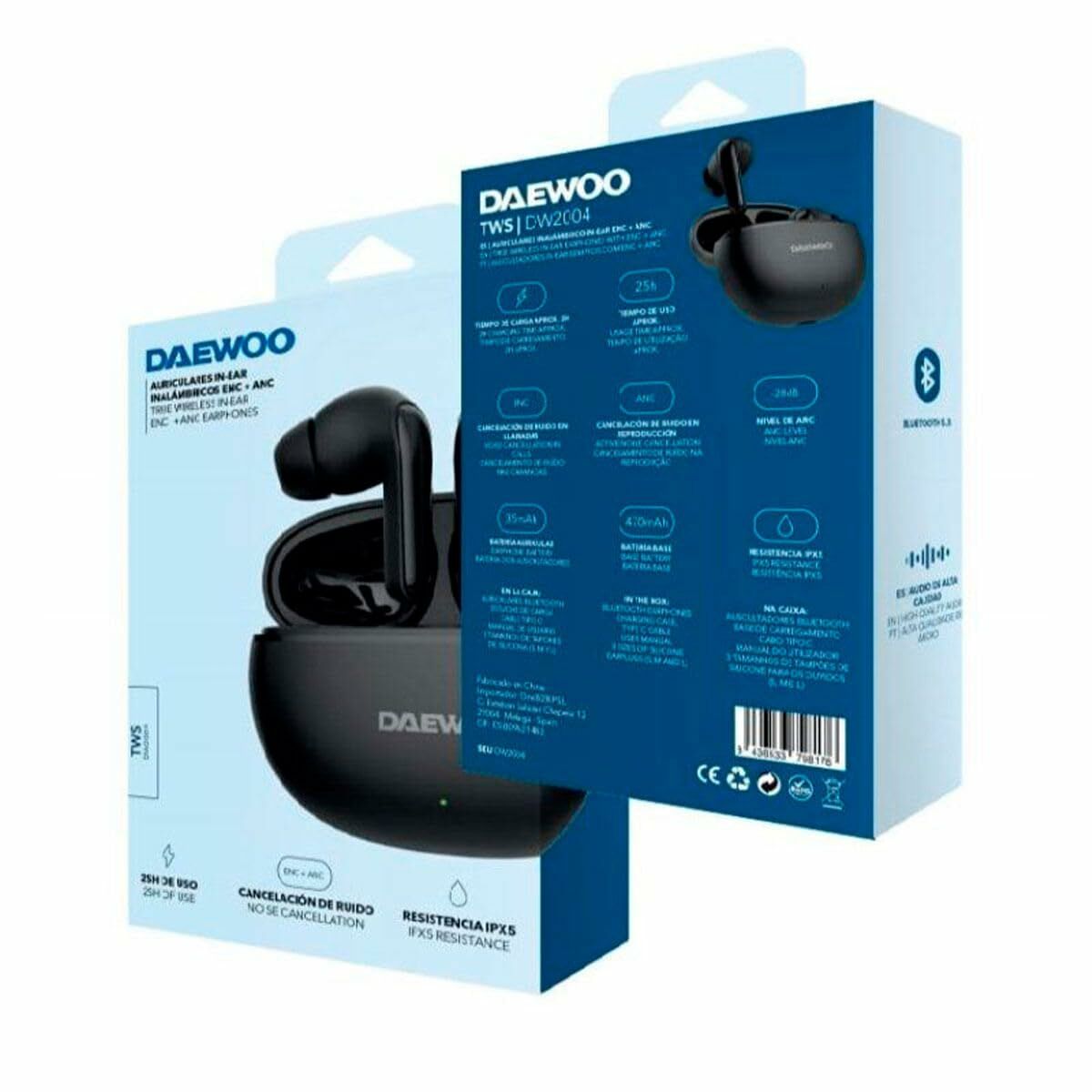 Headphones with Microphone Daewoo DW2004 Black - CA International   #