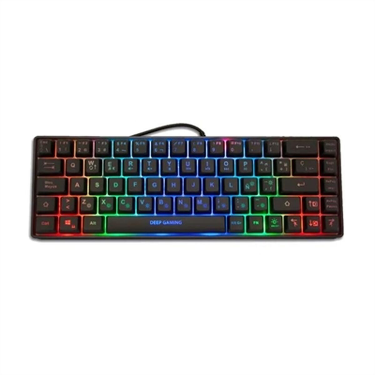 Tastatur CoolBox DG-TEC65-RGB Schwarz Qwerty Spanisch - CA International 