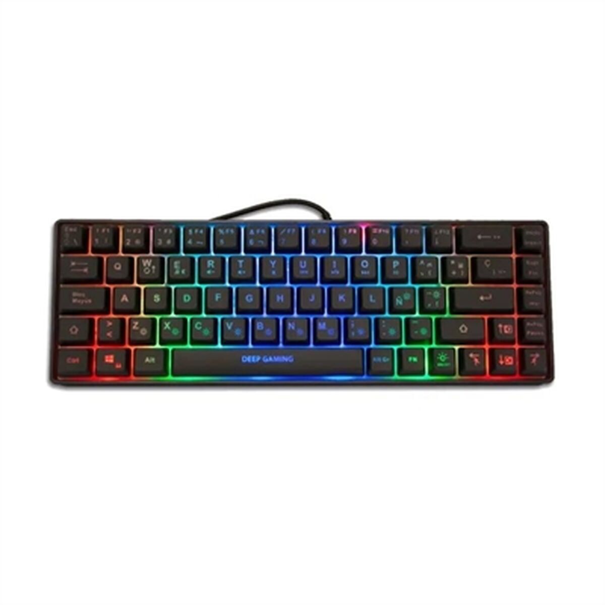 Keyboard CoolBox DG-TEC65-RGB Black Spanish Qwerty - CA International   #