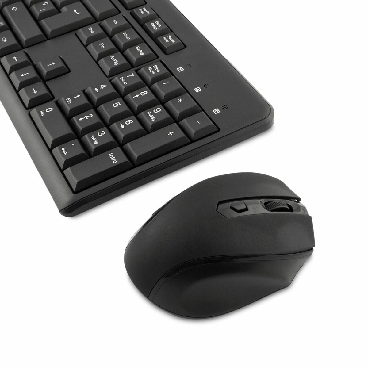 Tastatur mit Maus CoolBox COO-KTR-02W Qwerty Spanisch Wireless Schwarz Spanisch QWERTY - CA International 
