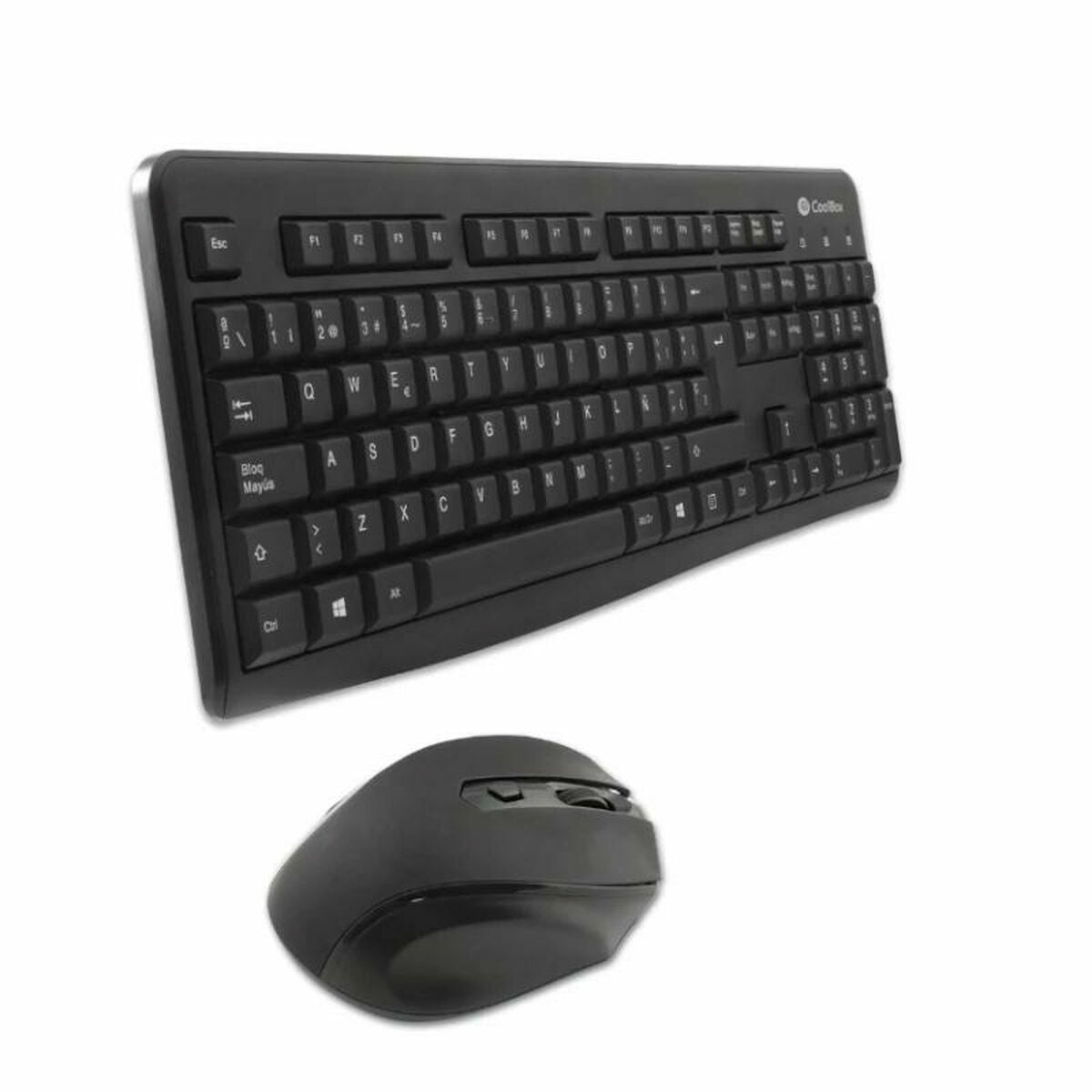 Tastatur mit Maus CoolBox COO-KTR-02W Qwerty Spanisch Wireless Schwarz Spanisch QWERTY - CA International 